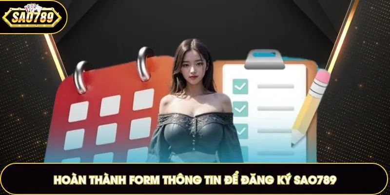 Hoàn thành form thông tin để đăng ký Sao789